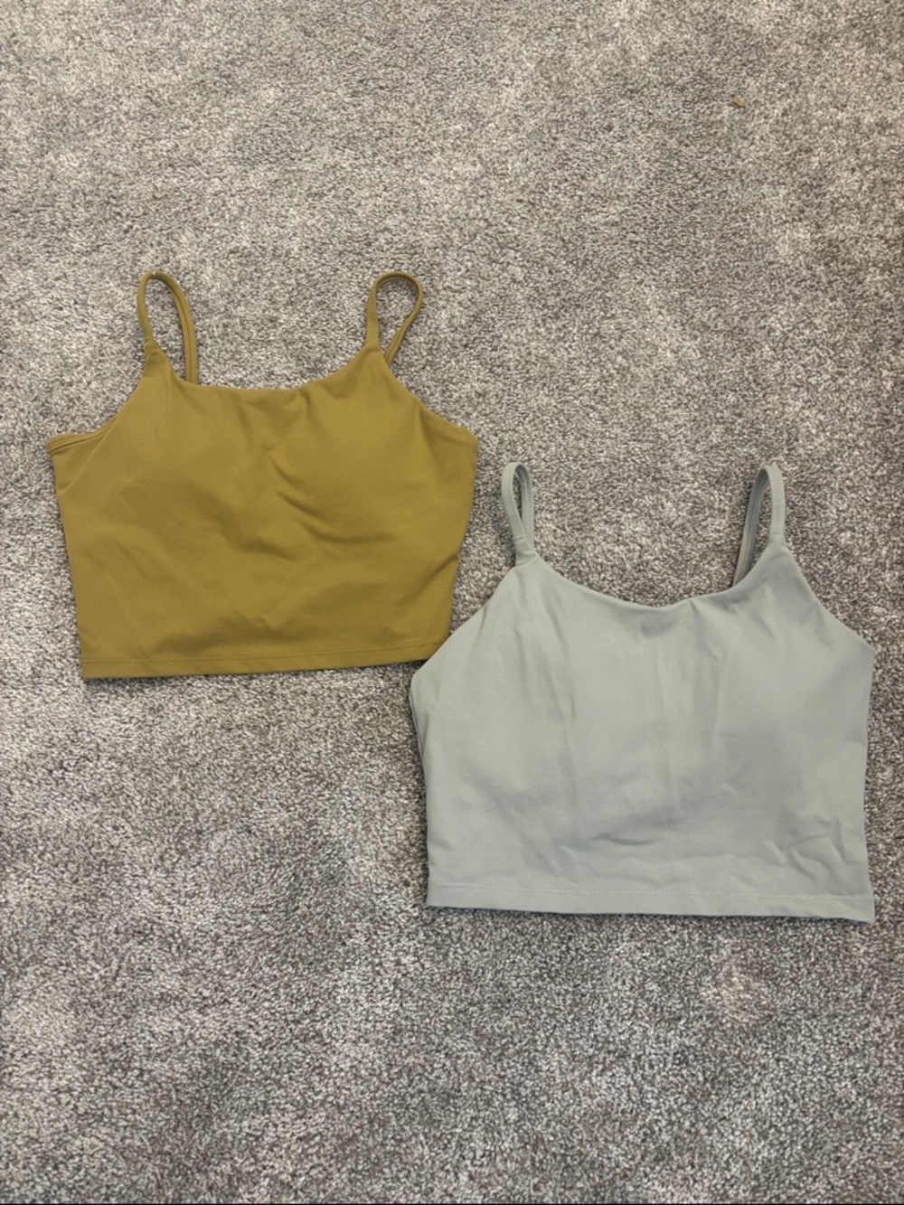 Set of Women’s Cropped Tank Top - Olive & Blue/Gray